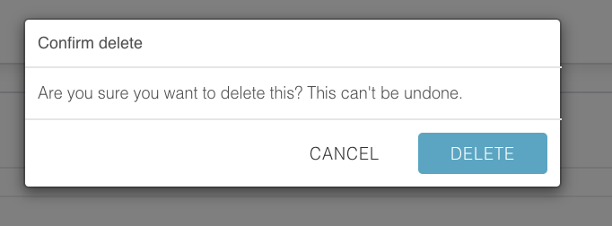 User Confirm Delete Modal