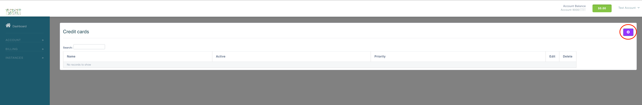 Credit Card Main Page Screenshot Add New Credit Card Button Circled