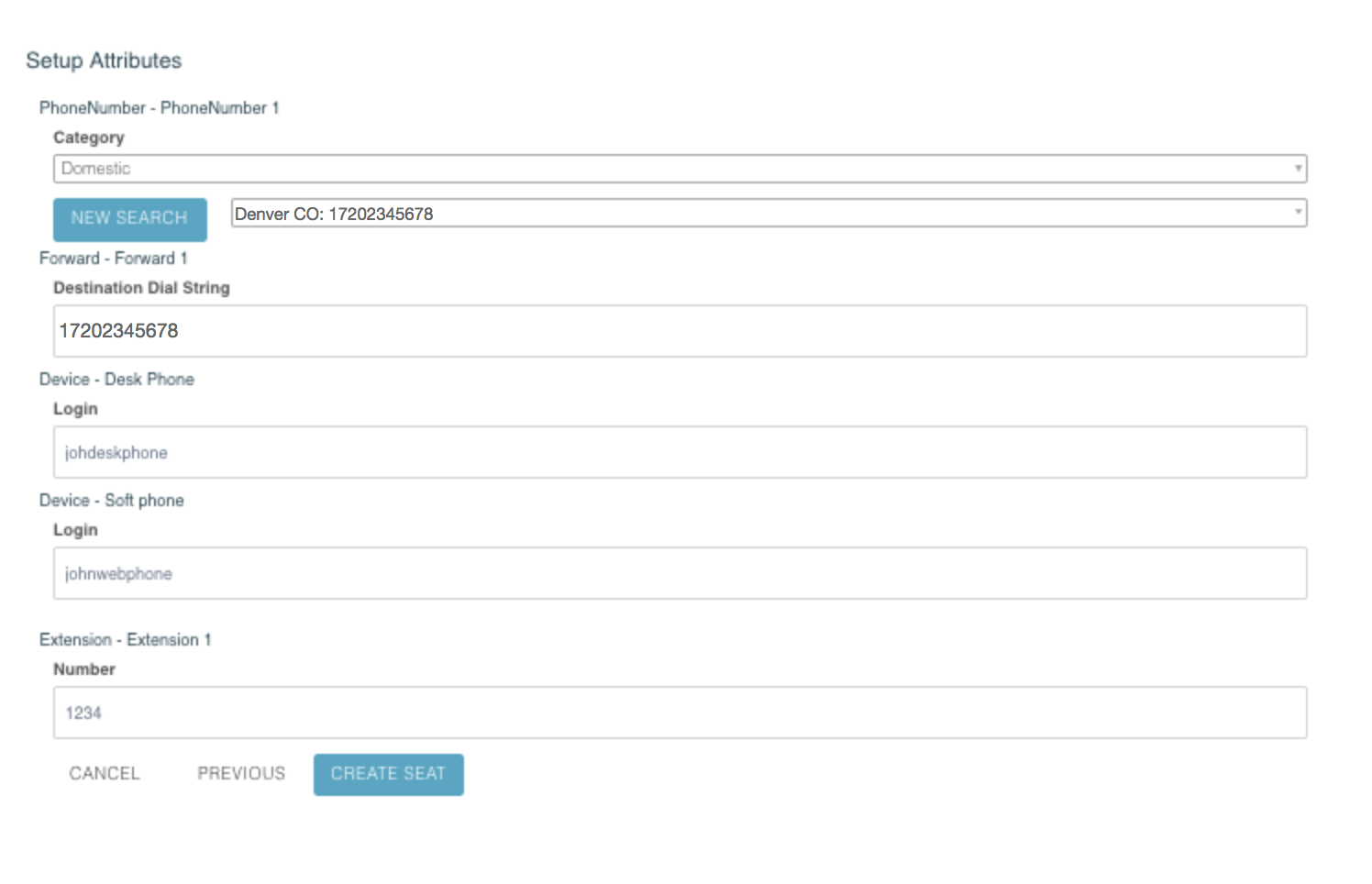 Setup Attributes Filled Out