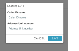 Step Two E911 Modal